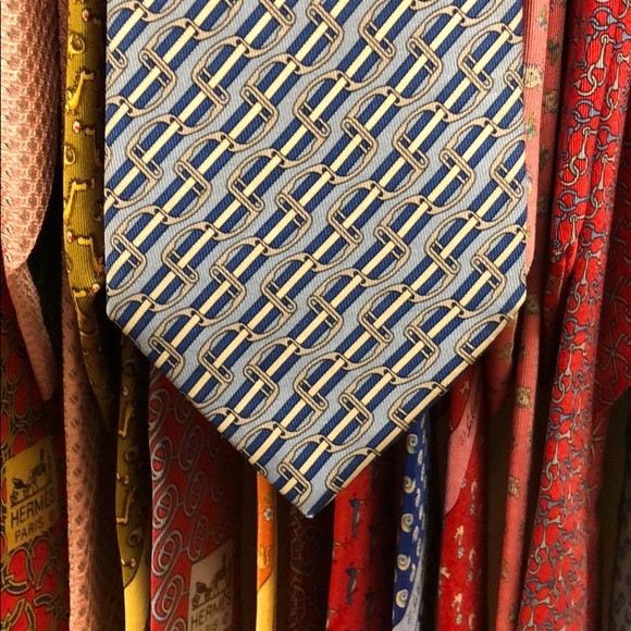 Hermès tie. Stirrups and stripes. - Picture 5 of 5